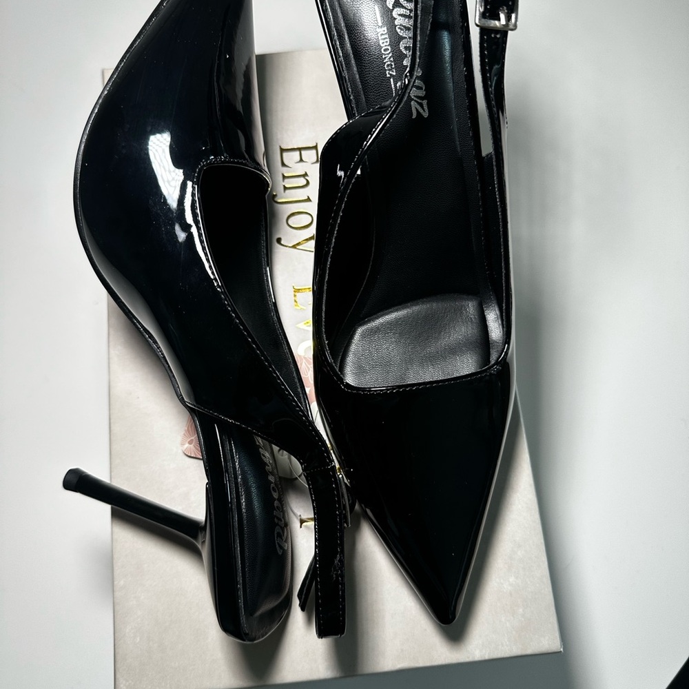 RIBONGZ Slingback Pointed Toe Pumps • Elegant Wedding/Party Heels • 7.5 NWT - Picture 3 of 10